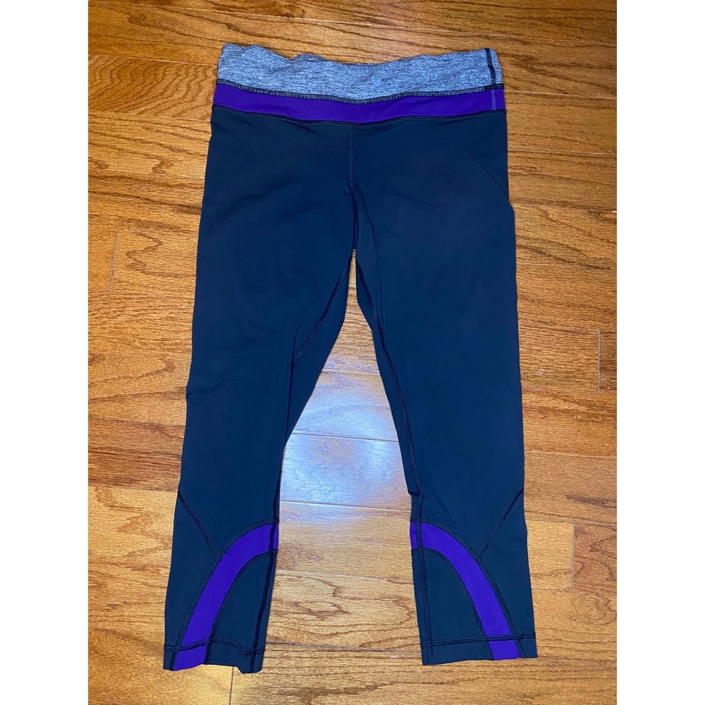 Lululemon Black, Gray, and Purple Leggings Size 8